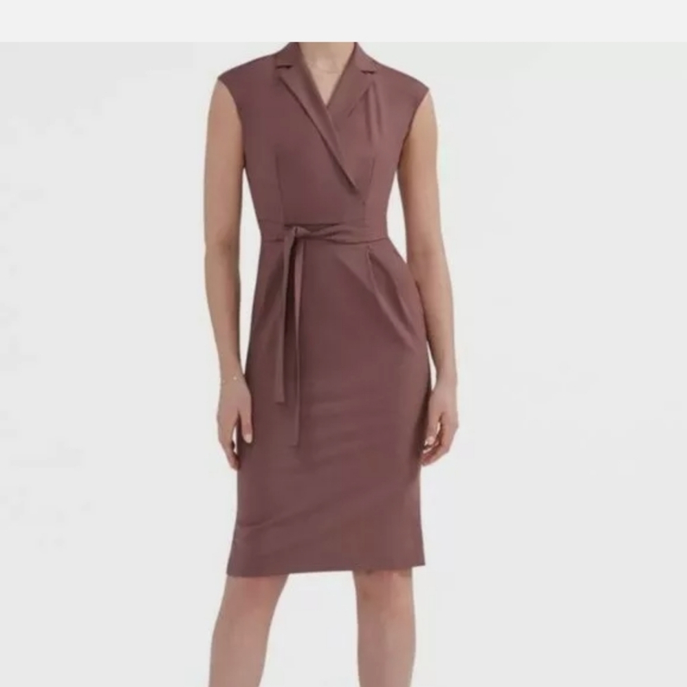 Sleeveless Wrap Midi Dress in Mauve